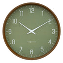 Wall clock 30cm-Silent-Dark wood pattern-Plastic-NeXtime 'Lyra'