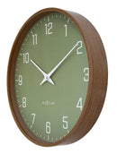 Wall clock 30cm-Silent-Dark wood pattern-Plastic-NeXtime 'Lyra'