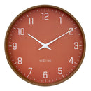 Wall clock 30cm-Silent-Dark wood pattern-Plastic-NeXtime 'Lyra'
