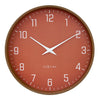 Wall clock 30cm-Silent-Dark wood pattern-Plastic-NeXtime 'Lyra'