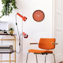 Wall clock 30cm-Silent-Dark wood pattern-Plastic-NeXtime 'Lyra'