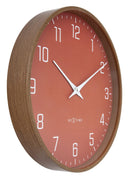 Wall clock 30cm-Silent-Dark wood pattern-Plastic-NeXtime 'Lyra'
