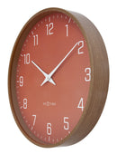 Wall clock 30cm-Silent-Dark wood pattern-Plastic-NeXtime 'Lyra'