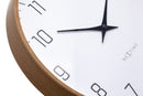 Wall clock 30cm-Silent-Dark wood pattern-Plastic-NeXtime 'Lyra'