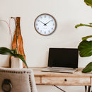 Wall clock 30cm-Silent-Dark wood pattern-Plastic-NeXtime 'Lyra'