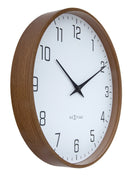 Wall clock 30cm-Silent-Dark wood pattern-Plastic-NeXtime 'Lyra'