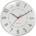 Wall clock 30.5cm-Silent-Dome lens-Aluminium-NeXtime 'Rotterdam'