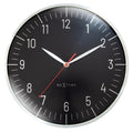 Wall clock 30.5cm-Silent-Dome lens-Aluminium(clock case & dial)-NeXtime 'Frankfurt'