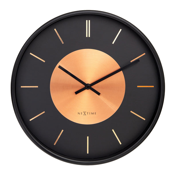 Wall clock; Silent clock; Designer clock, Gift; Retro clock; Metal clock; Copper décor; NeXtime; Vintage clock; Loft ; #color_copper