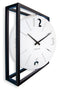 Table / Wall clock 40 x 40 x 9.5 cm - Metal - Black / White - NeXtime 'Time Frame'
