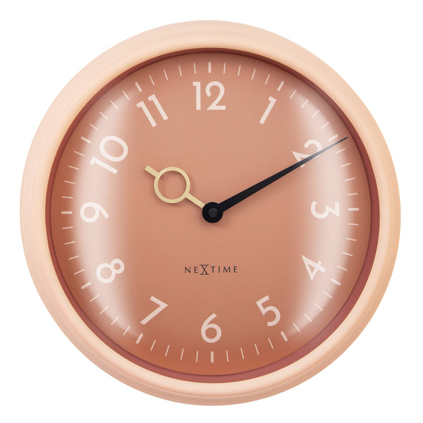 Wall clock; Silent clock; Designer clock; Gift; NeXtime; Trendy colour clock; Minimalist; Modern; Pastel colour clock, #color_peach