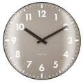 Wall Clock; Silent Clock; Designer Clock; Gift; Trendy clock; Khaki; Dome glass; NeXtime; Earthy décor; Neutral; Minimalist; Urban ; #color_khaki