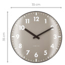 Wall Clock; Silent Clock; Designer Clock; Gift; Trendy clock; Khaki; Dome glass; NeXtime; Earthy décor; Neutral; Minimalist; Urban ;