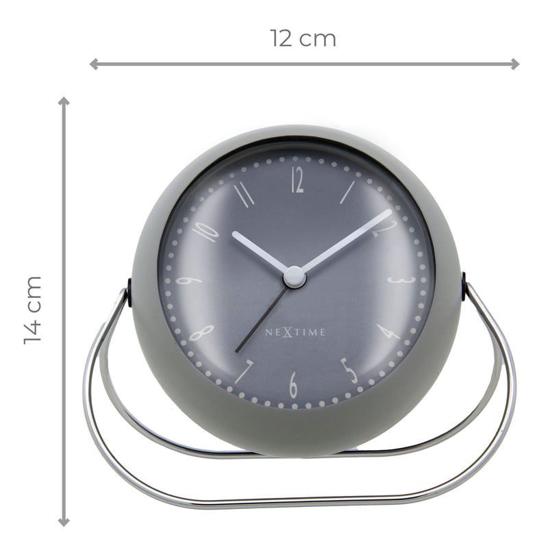 Table Alarm Clock 14x12x8cm-Silent-Metal-NeXtime 'Bubble Alarm Clock'
