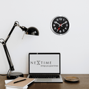 Wall clock/Table clock -  Black - Aluminum - 'Station Numbers'