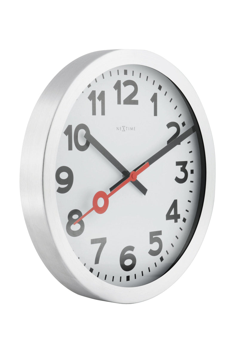 Wall clock/ Table clock - Aluminum - 'Station Numbers'