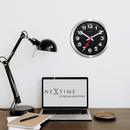 Wall clock/Table clock -  Black - Aluminum - 'Station Numbers'