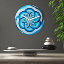 Table/Wall clock 20cm - Silent - Blue -  Tempered Glass - "Cosmo Table"