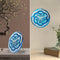 Table/Wall clock 20cm - Silent - Blue -  Tempered Glass - "Cosmo Table"