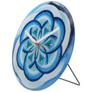 Table/Wall clock 20cm - Silent - Blue -  Tempered Glass - "Cosmo Table"