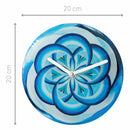 Table/Wall clock 20cm - Silent - Blue -  Tempered Glass - "Cosmo Table"