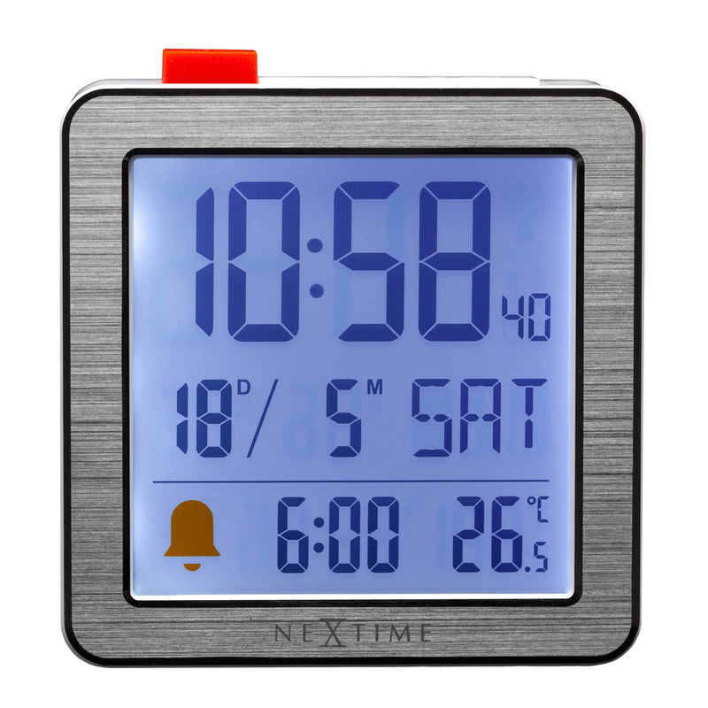 Réveil numérique de table 6x6.4x2.1cm-RCC-Métal/ABS-NeXtime-"Mini"