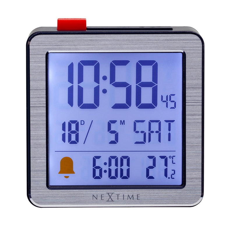 Digital Table Alarm Clock 6x6.4x2.1cm-RCC-Metal/ABS-NeXtime-"Mini"