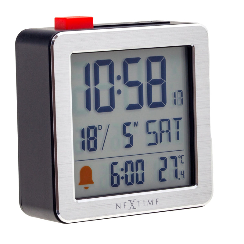 Digital Table Alarm Clock 6x6.4x2.1cm-RCC-Metal/ABS-NeXtime-"Mini"