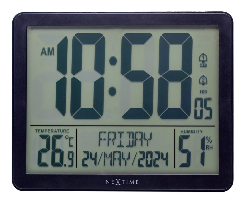 Digital Table/Wall Clock 17.3x14x2.7cm-RCC-Weather Station-ABS-NeXtime-"Oneforall"