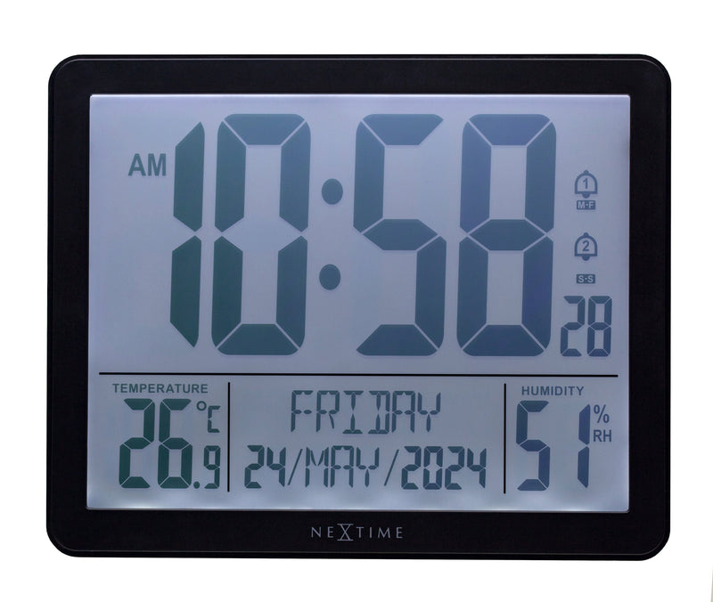 Digital Table/Wall Clock 17.3x14x2.7cm-RCC-Weather Station-ABS-NeXtime-"Oneforall"