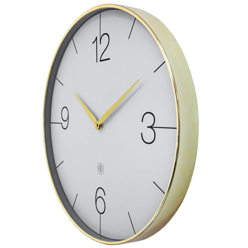 Large Wall Clock; Silent Clock; Designer Clock; Gift; NeXtime; Minimalist; Modern Clock; White dial face; Arabic Index; Home Décor; Gold Colour Clock; Office Clock;