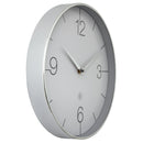 Wall Clock; Silent Clock; Designer Clock; Gift; NeXtime; Minimalist; Modern Clock; White dial face; Arabic Index; Home Décor; Silver Colour Clock; Office Clock;