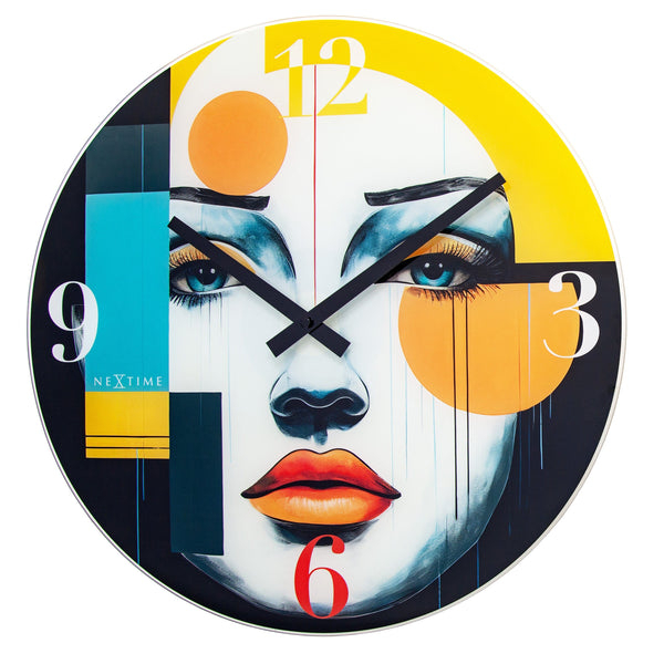 Wall Clock; Silent Clock; Designer Clock; Gift ideas; Pop Art Clock; Multicolour Clock; Glass Clock; NeXtime; Colourful clock; Fun clock; Artistic clock; Stylish clock; Modern clock
