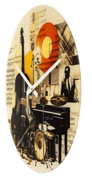Wall clock 43cm-Silent-Multicolour-Glass-NeXtime 'Blues'