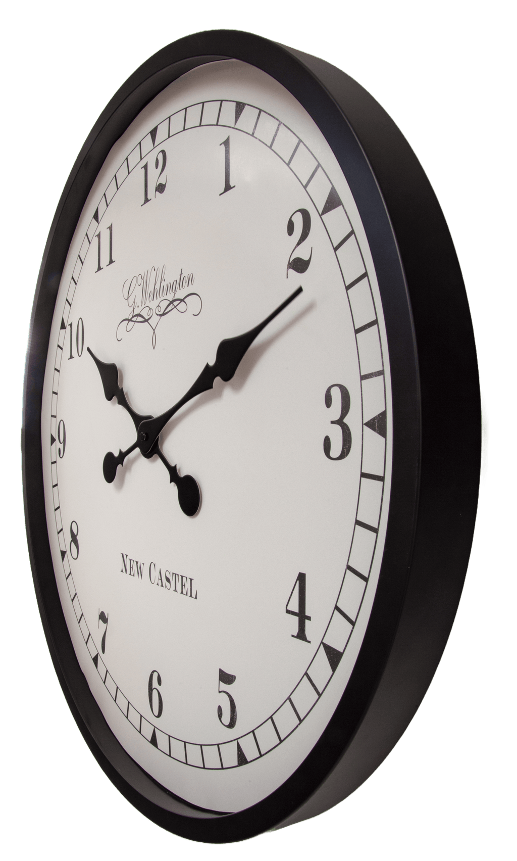 Wall clock-60 cm-Plastic-Black/Cream-'Ambera'
