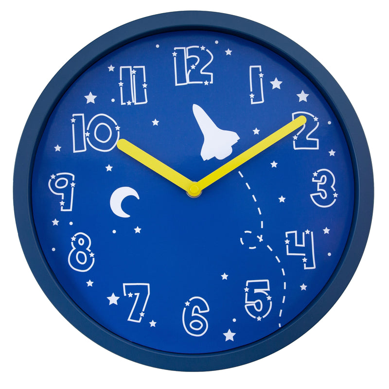 Horloge murale - 30 cm - Plastique - Bleu - 'Stellar'