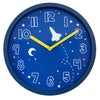 Wall clock-30 cm-Plastic-Blue-'Stellar'