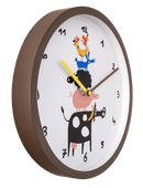 Horloge murale - 30 cm - Plastique - Marron/Blanc - 'FarmTime'
