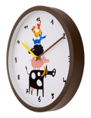 Horloge murale - 30 cm - Plastique - Marron/Blanc - 'FarmTime'