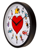 Horloge murale - 30 cm - Plastique - Noir/Blanc - 'LoveZoo'