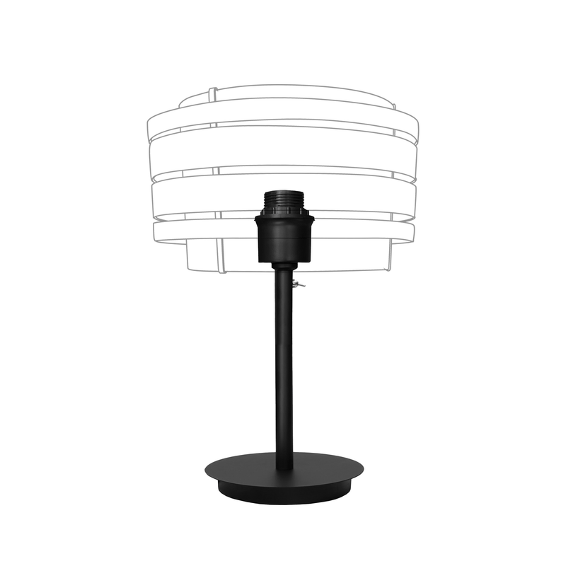 Table Lamp Stand (Universal E27) 35x20cm-Metal-Black "Beam"