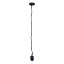 Pendant Electric Unit (Universal E27) 150cm - Stainless Steel wire-Fabric power cable-Black-"Beam"