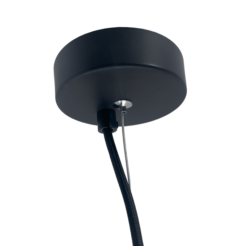 Pendant Electric Unit (Universal E27) 150cm - Stainless Steel wire-Fabric power cable-Black-"Beam"