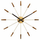 Large Wall clock 58cm - Silent - Wood/Stainless Steel - "Plug-Inn"