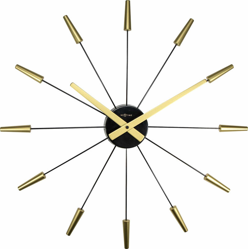 Front Picture 2610GO,Plug Inn,Wall clock,Silent,Stainless Steel,Gold,