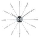 Front Picture 2610ZI,Plug Inn,Wall clock,Silent,Stainless Steel,Silver ;