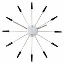 Silent Wall clock - Vintage - 58cm - Stainless Steel - 'Plug Inn'