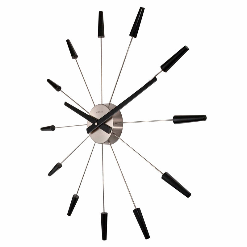 Silent Wall clock - Vintage - 58cm - Stainless Steel - 'Plug Inn'