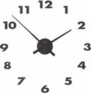 Front Picture 3074ZW,Small Hands,Wall clock,Step,Aluminium,Black,