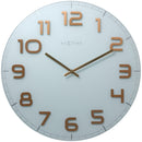 Front Picture 3105WC,Classy Large,Wall clock,Silent,Glass,White / Copper,